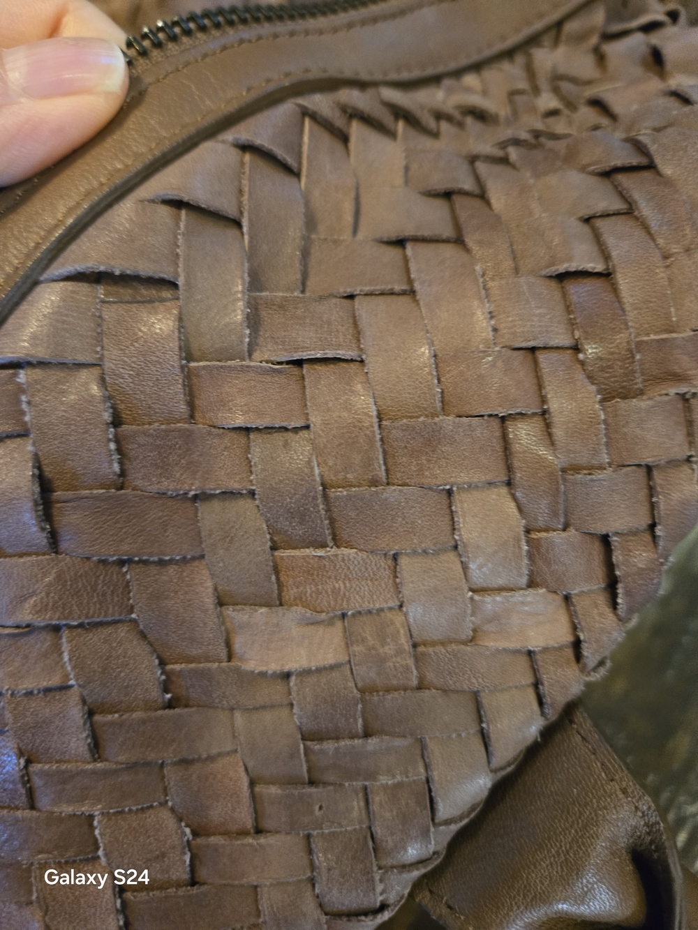 Woven Shoulder Tote Bag in Brown - Picture 7 of 10